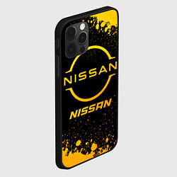 Чехол для iPhone 12 Pro Nissan - gold gradient, цвет: 3D-черный — фото 2
