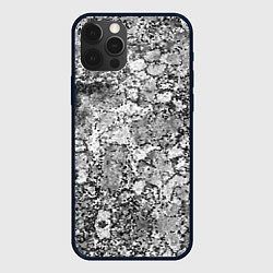 Чехол для iPhone 12 Pro Черно-белый мозаичный узор, цвет: 3D-черный