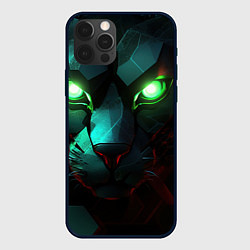 Чехол для iPhone 12 Pro Cat cyberpunk, цвет: 3D-черный