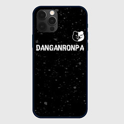 Чехол для iPhone 12 Pro Danganronpa glitch на темном фоне: символ сверху, цвет: 3D-черный