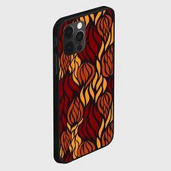 Чехол для iPhone 12 Pro Hot Flames - паттерн, цвет: 3D-черный — фото 2