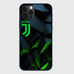 Чехол для iPhone 12 Pro Juventus black green logo, цвет: 3D-черный