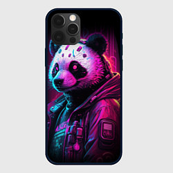Чехол для iPhone 12 Pro Panda cyberpunk, цвет: 3D-черный