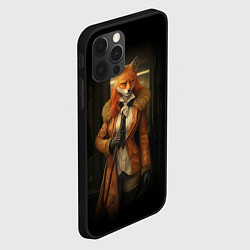 Чехол для iPhone 12 Pro Девушка лиса детектив, цвет: 3D-черный — фото 2