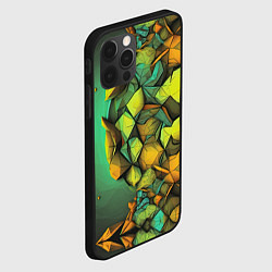Чехол для iPhone 12 Pro Зеленая объемная абстракция, цвет: 3D-черный — фото 2