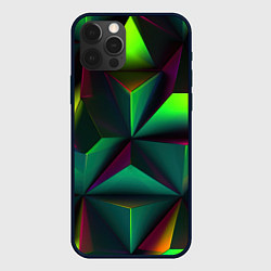 Чехол для iPhone 12 Pro Зеленый калейдоскоп абстракция, цвет: 3D-черный