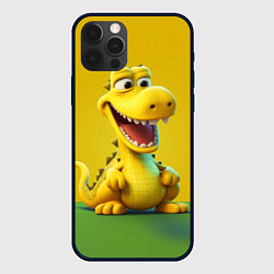 Чехол для iPhone 12 Pro Жёлтый крокодил, цвет: 3D-черный