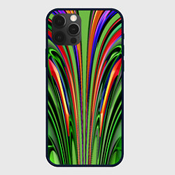 Чехол для iPhone 12 Pro Зеленые прожилки, цвет: 3D-черный