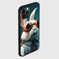Чехол для iPhone 12 Pro Белый кролик-космонавт, цвет: 3D-черный — фото 2