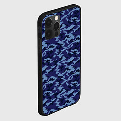 Чехол для iPhone 12 Pro Камуфляж охрана синий, цвет: 3D-черный — фото 2