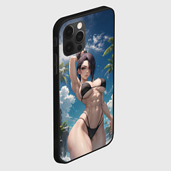 Чехол для iPhone 12 Pro Девушка в купальник на море, цвет: 3D-черный — фото 2