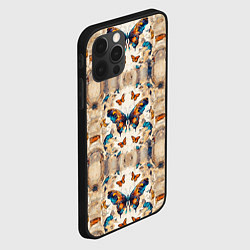 Чехол для iPhone 12 Pro Бабочки узор, цвет: 3D-черный — фото 2