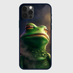 Чехол для iPhone 12 Pro Подозрительная Пепе, цвет: 3D-черный