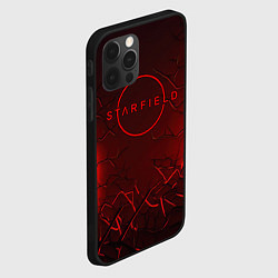 Чехол для iPhone 12 Pro Starfield red logo, цвет: 3D-черный — фото 2