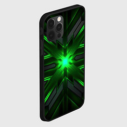 Чехол для iPhone 12 Pro Зеленый свет в абстракции, цвет: 3D-черный — фото 2