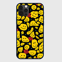 Чехол для iPhone 12 Pro Смайлик сохраняй спокойствие, цвет: 3D-черный