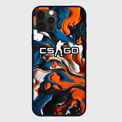 Чехол для iPhone 12 Pro Мазки краски - CS GO, цвет: 3D-черный