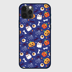Чехол для iPhone 12 Pro Хэллоуин - узор, цвет: 3D-черный