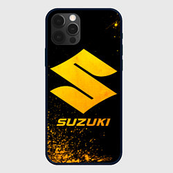 Чехол для iPhone 12 Pro Suzuki - gold gradient, цвет: 3D-черный