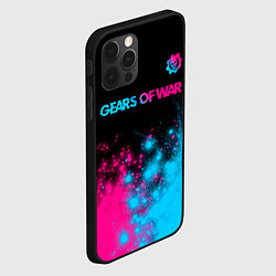 Чехол для iPhone 12 Pro Gears of War - neon gradient: символ сверху, цвет: 3D-черный — фото 2