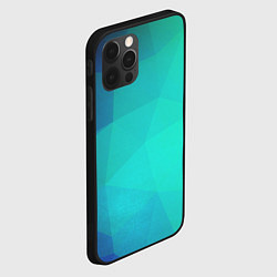 Чехол для iPhone 12 Pro Голубые грани, цвет: 3D-черный — фото 2