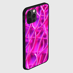 Чехол для iPhone 12 Pro Розовые абстрактные трубочки, цвет: 3D-черный — фото 2