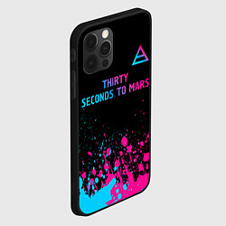 Чехол для iPhone 12 Pro Thirty Seconds to Mars - neon gradient: символ све, цвет: 3D-черный — фото 2