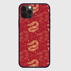 Чехол для iPhone 12 Pro The chinese dragon pattern, цвет: 3D-черный