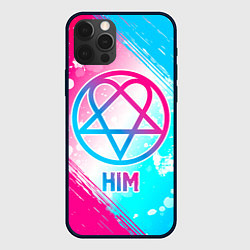 Чехол для iPhone 12 Pro HIM neon gradient style, цвет: 3D-черный