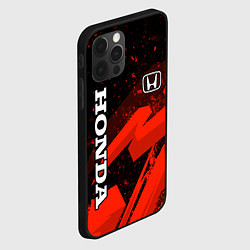Чехол для iPhone 12 Pro Honda - красная абстракция, цвет: 3D-черный — фото 2