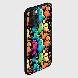 Чехол для iPhone 12 Pro Паттерн с разноцветными приведениями, цвет: 3D-черный — фото 2