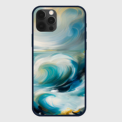 Чехол для iPhone 12 Pro Штормовые волны океана, цвет: 3D-черный