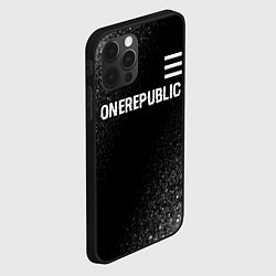 Чехол для iPhone 12 Pro OneRepublic glitch на темном фоне: символ сверху, цвет: 3D-черный — фото 2