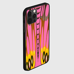 Чехол для iPhone 12 Pro Розовый бабочкин мотив, цвет: 3D-черный — фото 2