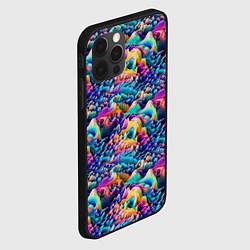 Чехол для iPhone 12 Pro Разноцветные причудливые волны, цвет: 3D-черный — фото 2