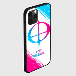 Чехол для iPhone 12 Pro Ozzy Osbourne neon gradient style, цвет: 3D-черный — фото 2