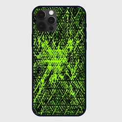 Чехол для iPhone 12 Pro Зелёная глитч инфекция, цвет: 3D-черный