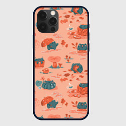 Чехол для iPhone 12 Pro Осенние лягушки, цвет: 3D-черный
