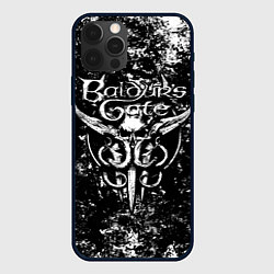 Чехол для iPhone 12 Pro Baldurs gate 3 - black and white, цвет: 3D-черный
