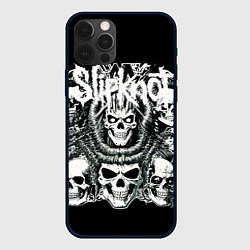 Чехол для iPhone 12 Pro Slipknot и черепушки, цвет: 3D-черный