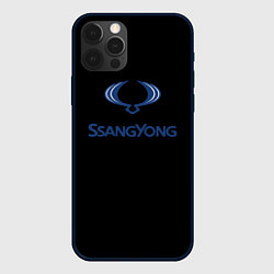 Чехол для iPhone 12 Pro Ssang Yong auto, цвет: 3D-черный