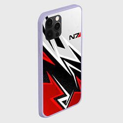 Чехол для iPhone 12 Pro N7 mass effect - white and red, цвет: 3D-светло-сиреневый — фото 2