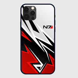 Чехол для iPhone 12 Pro N7 mass effect - white and red, цвет: 3D-черный