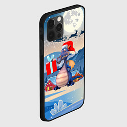 Чехол для iPhone 12 Pro Новогодний дракон 2024, цвет: 3D-черный — фото 2
