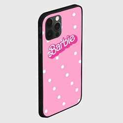 Чехол для iPhone 12 Pro Барби - белый горошек на розовом, цвет: 3D-черный — фото 2