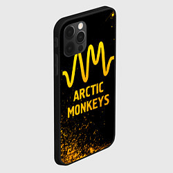 Чехол для iPhone 12 Pro Arctic Monkeys - gold gradient, цвет: 3D-черный — фото 2