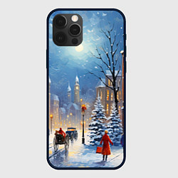 Чехол iPhone 12 Pro Новогодний городской пейзаж