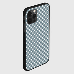 Чехол для iPhone 12 Pro Бело-серый узор в клетку, цвет: 3D-черный — фото 2