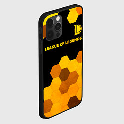 Чехол для iPhone 12 Pro League of Legends - gold gradient: символ сверху, цвет: 3D-черный — фото 2
