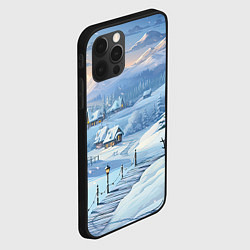 Чехол для iPhone 12 Pro Новогодний дворик со снеговиком, цвет: 3D-черный — фото 2